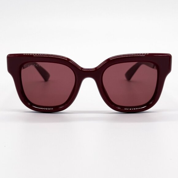 NEW GUCCI GG1828S 003 WOMEN SHINY SOLID BURGUNDY SUNGLASSES GUCCI - Picture 5 of 13